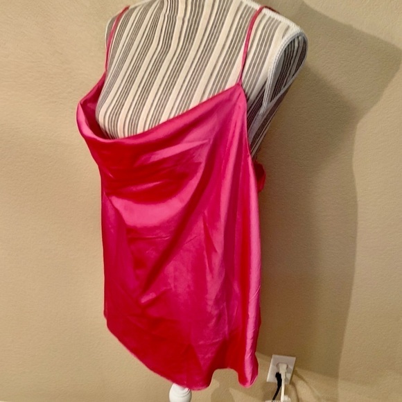 NWT Cami XXL The Drop Christy Cami Hot Pink Satin Adjustable Spaghetti Straps - Picture 9 of 16